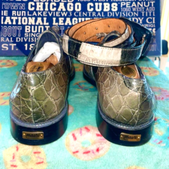 Mauri 2tone Alligator Shoes SZ11 and Mauri Alligator Belt SZ 42inches main image 5